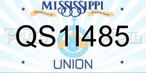 QS1I485 Mississippi License Plate
