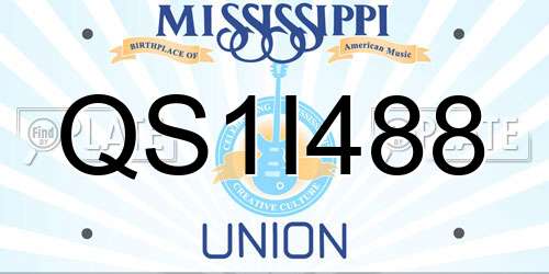 QS1I488 Mississippi License Plate