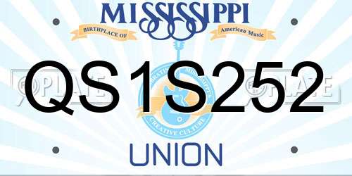 QS1S252 Mississippi License Plate