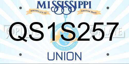 QS1S257 Mississippi License Plate