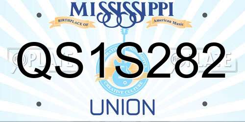 QS1S282 Mississippi License Plate