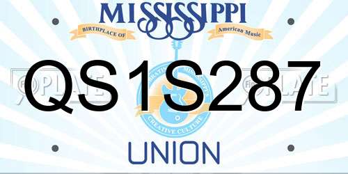 QS1S287 Mississippi License Plate