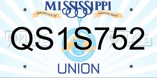 QS1S752 Mississippi License Plate