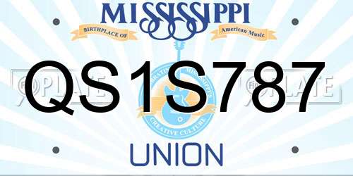 QS1S787 Mississippi License Plate