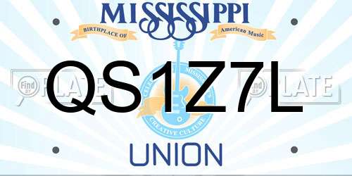 QS1Z7L Mississippi License Plate