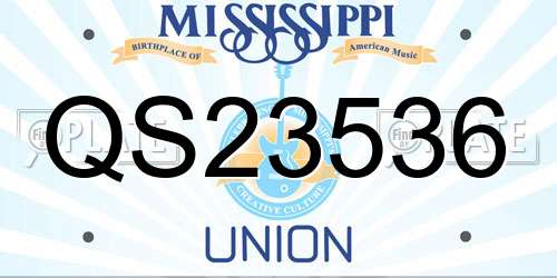 QS23536 Mississippi License Plate