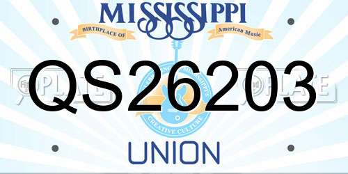 QS26203 Mississippi License Plate