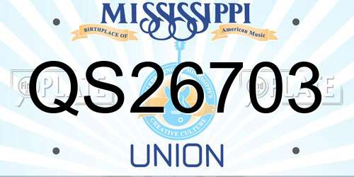 QS26703 Mississippi License Plate