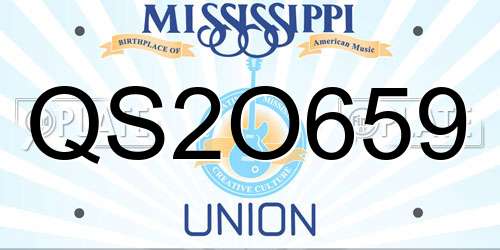 QS2O659 Mississippi License Plate