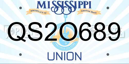 QS2O689 Mississippi License Plate