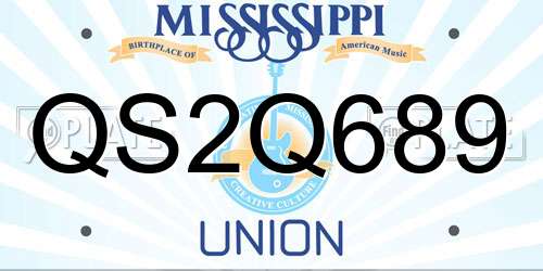 QS2Q689 Mississippi License Plate
