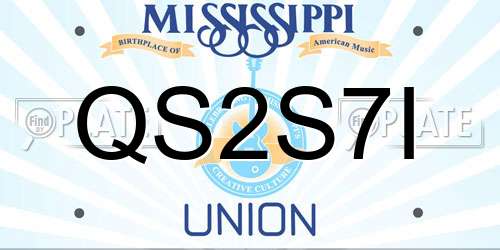 QS2S7I Mississippi License Plate