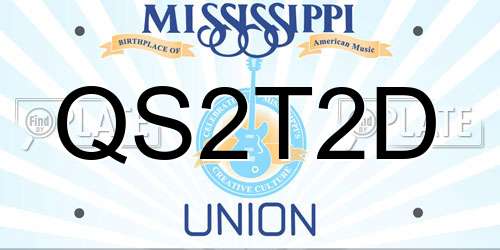 QS2T2D Mississippi License Plate