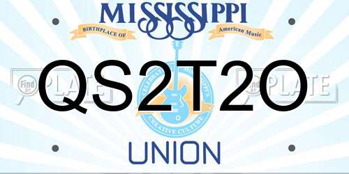 QS2T2O Mississippi License Plate