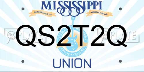 QS2T2Q Mississippi License Plate