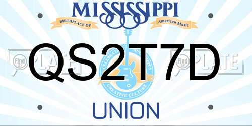 QS2T7D Mississippi License Plate