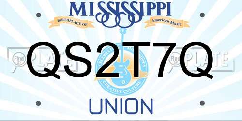 QS2T7Q Mississippi License Plate