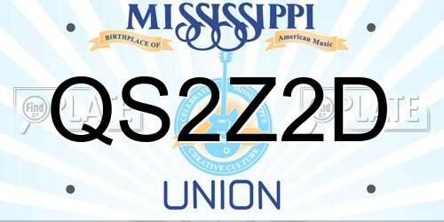 QS2Z2D Mississippi License Plate