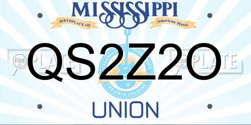 QS2Z2O Mississippi License Plate