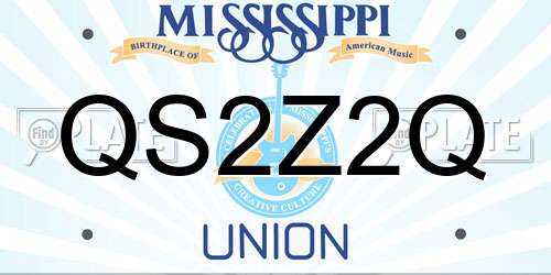 QS2Z2Q Mississippi License Plate