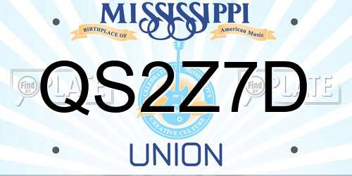 QS2Z7D Mississippi License Plate