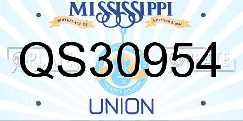 QS30954 Mississippi License Plate