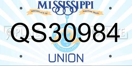 QS30984 Mississippi License Plate