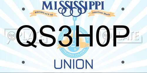 QS3H0P Mississippi License Plate