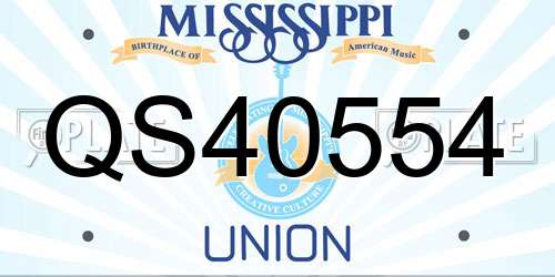 QS40554 Mississippi License Plate