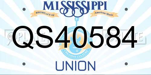 QS40584 Mississippi License Plate