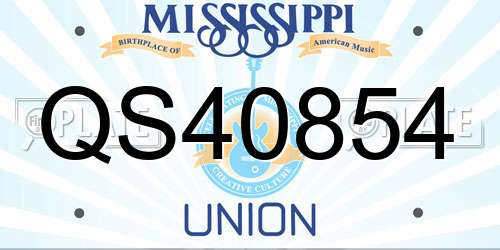 QS40854 Mississippi License Plate