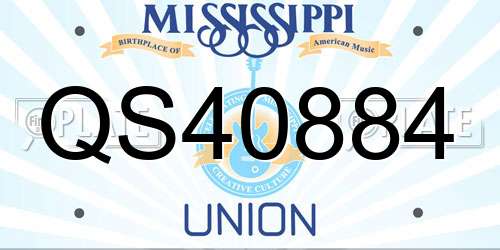QS40884 Mississippi License Plate