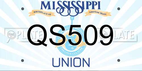 QS509 Mississippi License Plate