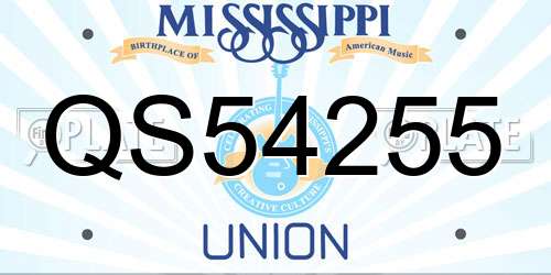 QS54255 Mississippi License Plate