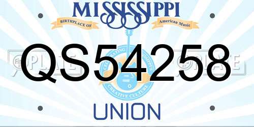 QS54258 Mississippi License Plate