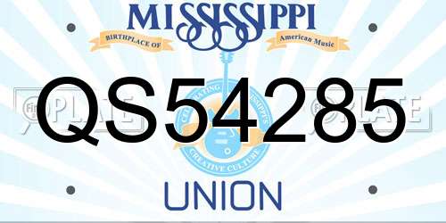 QS54285 Mississippi License Plate