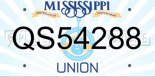 QS54288 Mississippi License Plate