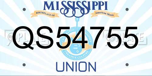 QS54755 Mississippi License Plate