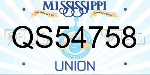 QS54758 Mississippi License Plate