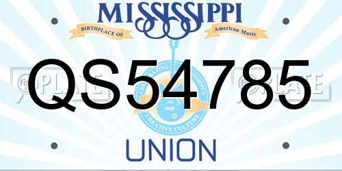 QS54785 Mississippi License Plate
