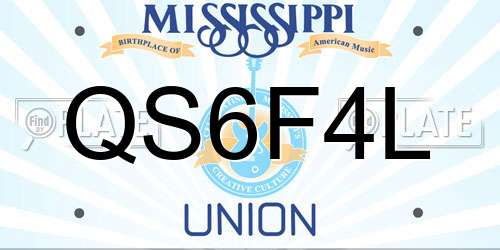 QS6F4L Mississippi License Plate