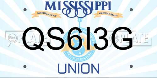 QS6I3G Mississippi License Plate