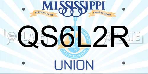 QS6L2R Mississippi License Plate