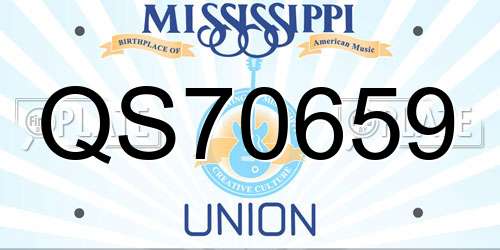 QS70659 Mississippi License Plate