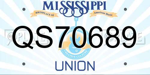 QS70689 Mississippi License Plate