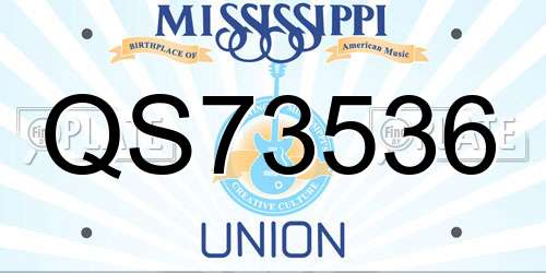 QS73536 Mississippi License Plate