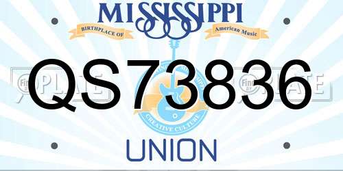 QS73836 Mississippi License Plate