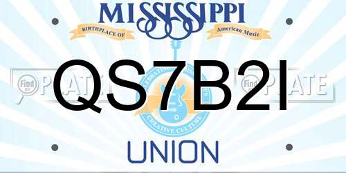 QS7B2I Mississippi License Plate