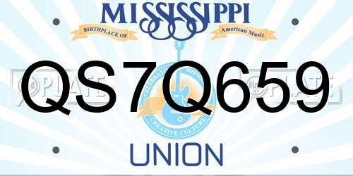QS7Q659 Mississippi License Plate
