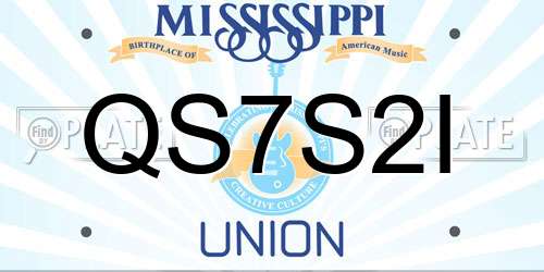 QS7S2I Mississippi License Plate